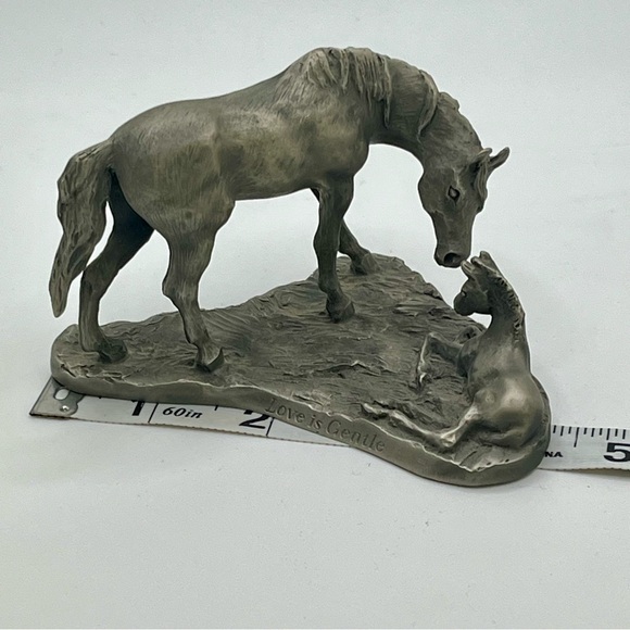 Hallmark Little Gallery”Love Is Gentle”Pewter Horse&Foal Sculpture Miriam Rieker - Picture 7 of 8